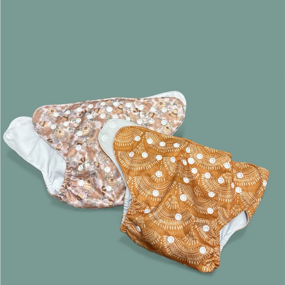 Patterned Kids Diaper Covers - Orange and Pink